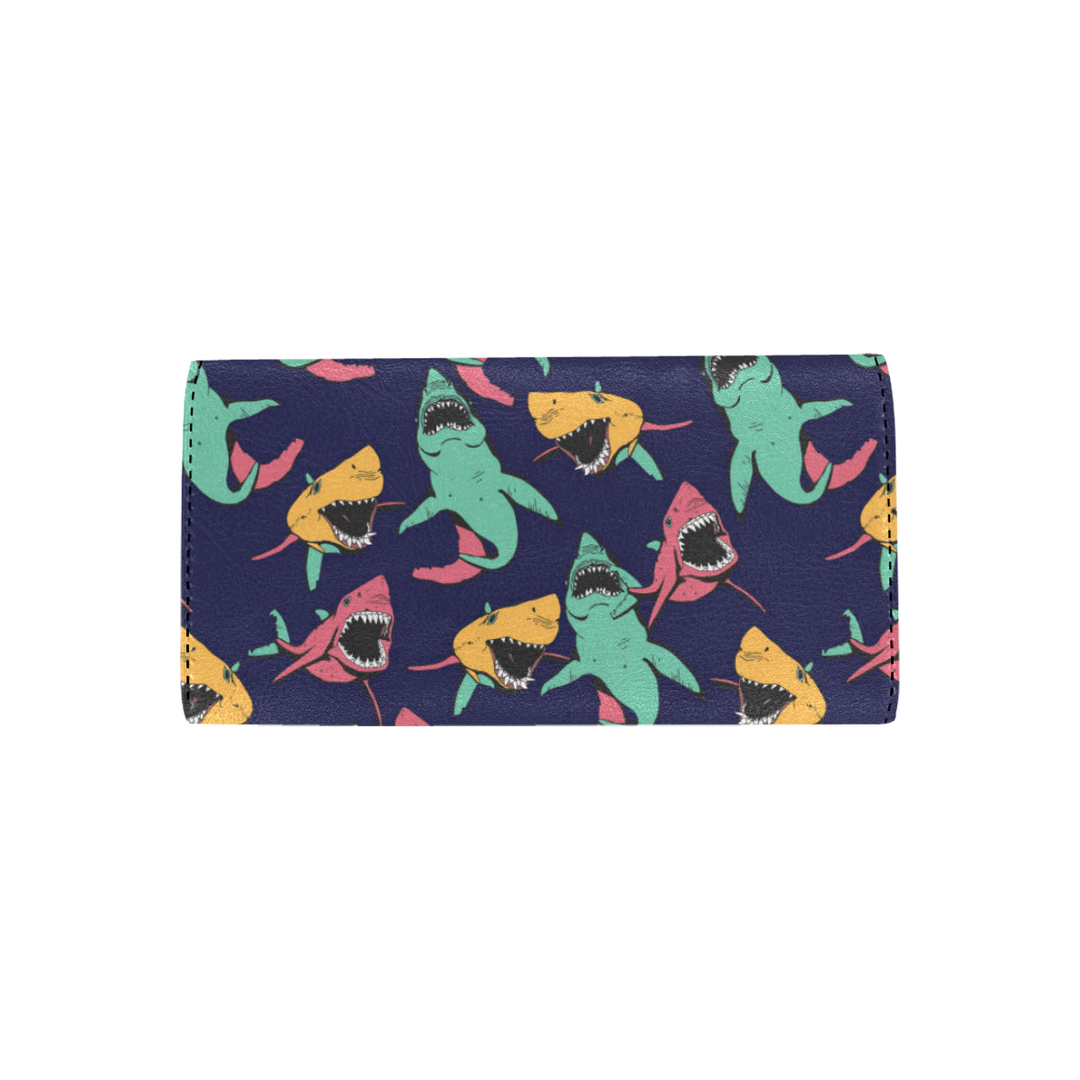 Shark Bite Pattern Women's Trifold Wallet