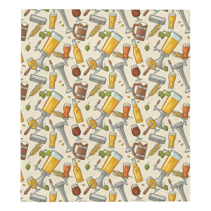 Beer Pattern Print Design 05 Premium Quilt