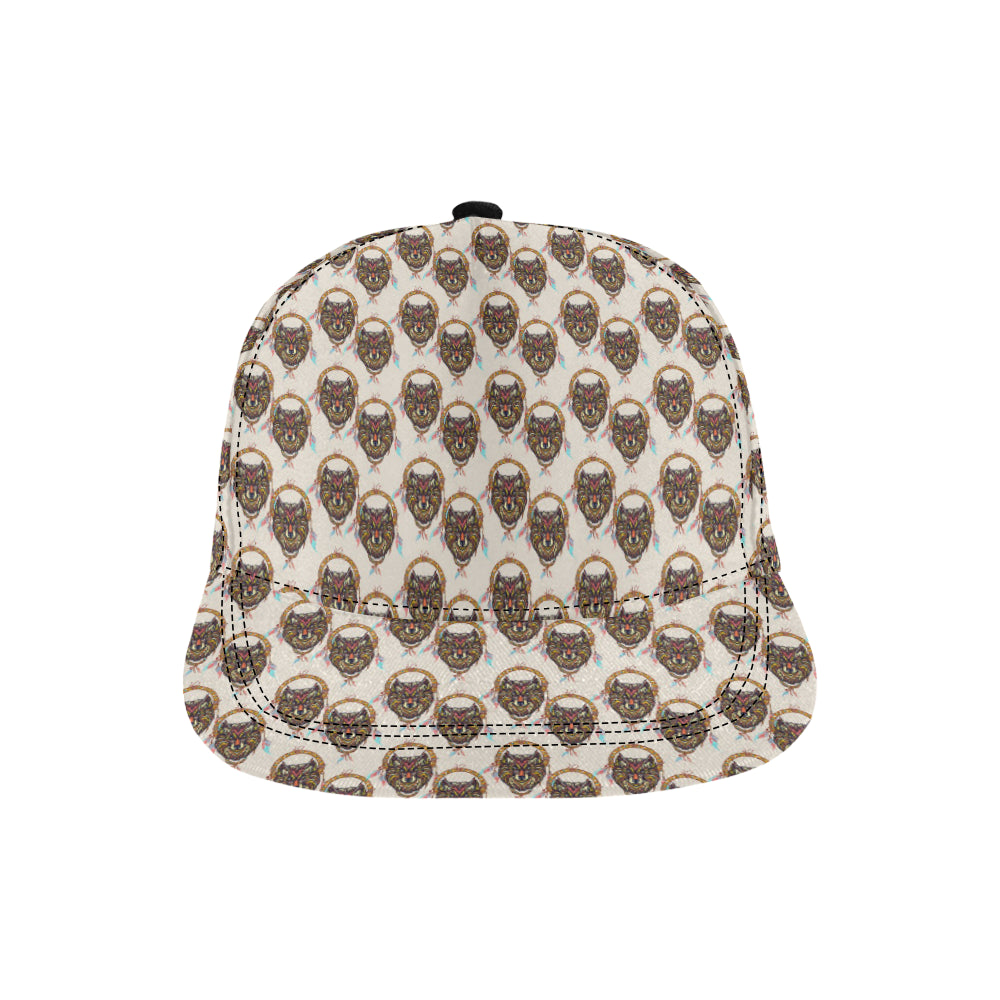 Wolf Tribal Dream Catcher Design Print Snapback Cap