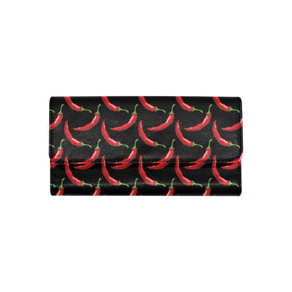 Chilli Pepper Pattern Print Design 01 Women's Trifold Wallet