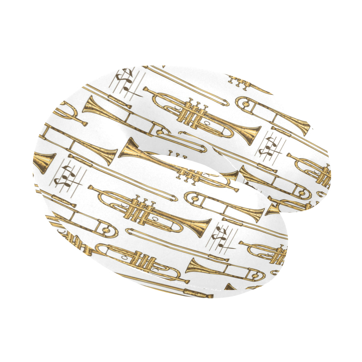 Trombone Pattern Print Design 04 U-Shaped Travel Neck Pillow