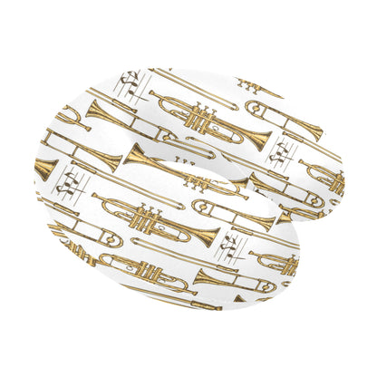 Trombone Pattern Print Design 04 U-Shaped Travel Neck Pillow