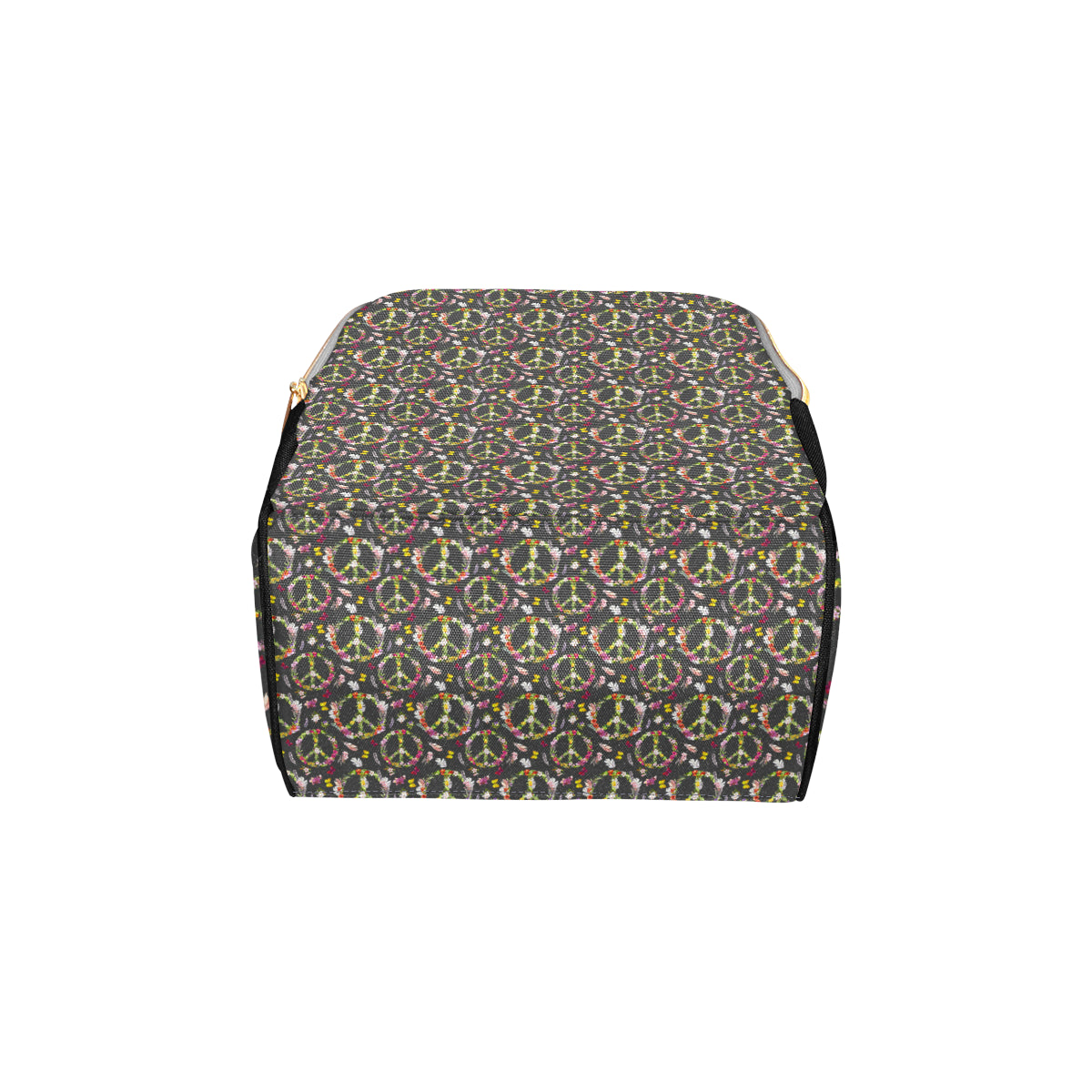 Peace Sign flowers Design Print Diaper Bag Backpack