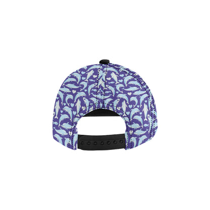 Dolphin Smile Print Pattern Snapback Cap