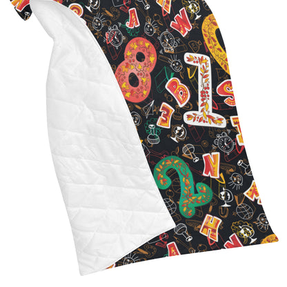 Number Pattern Print Design A03 Premium Quilt