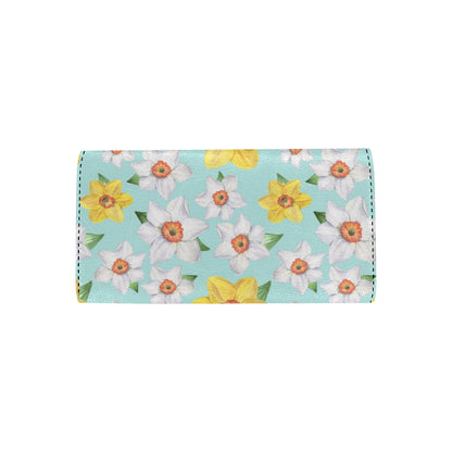 Daffodils Pattern Print Design DF07 Women's Trifold Wallet