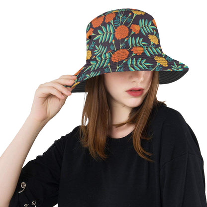 Marigold Pattern Print Design MR01 Unisex Bucket Hat