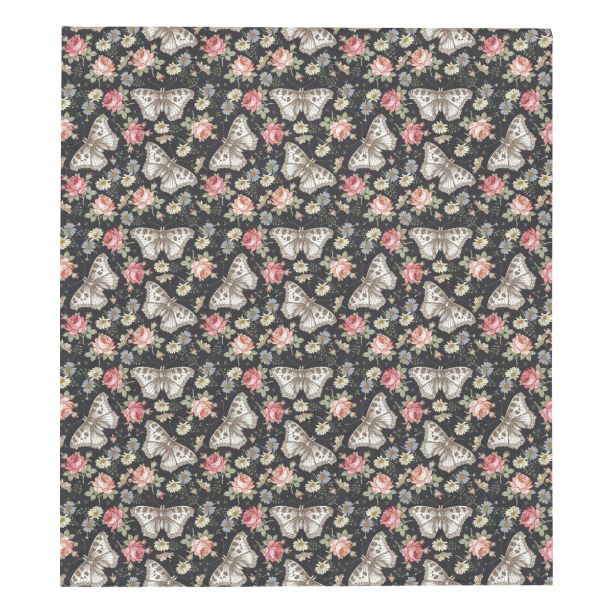 Butterfly Flower Pattern Print Design 07 Premium Quilt