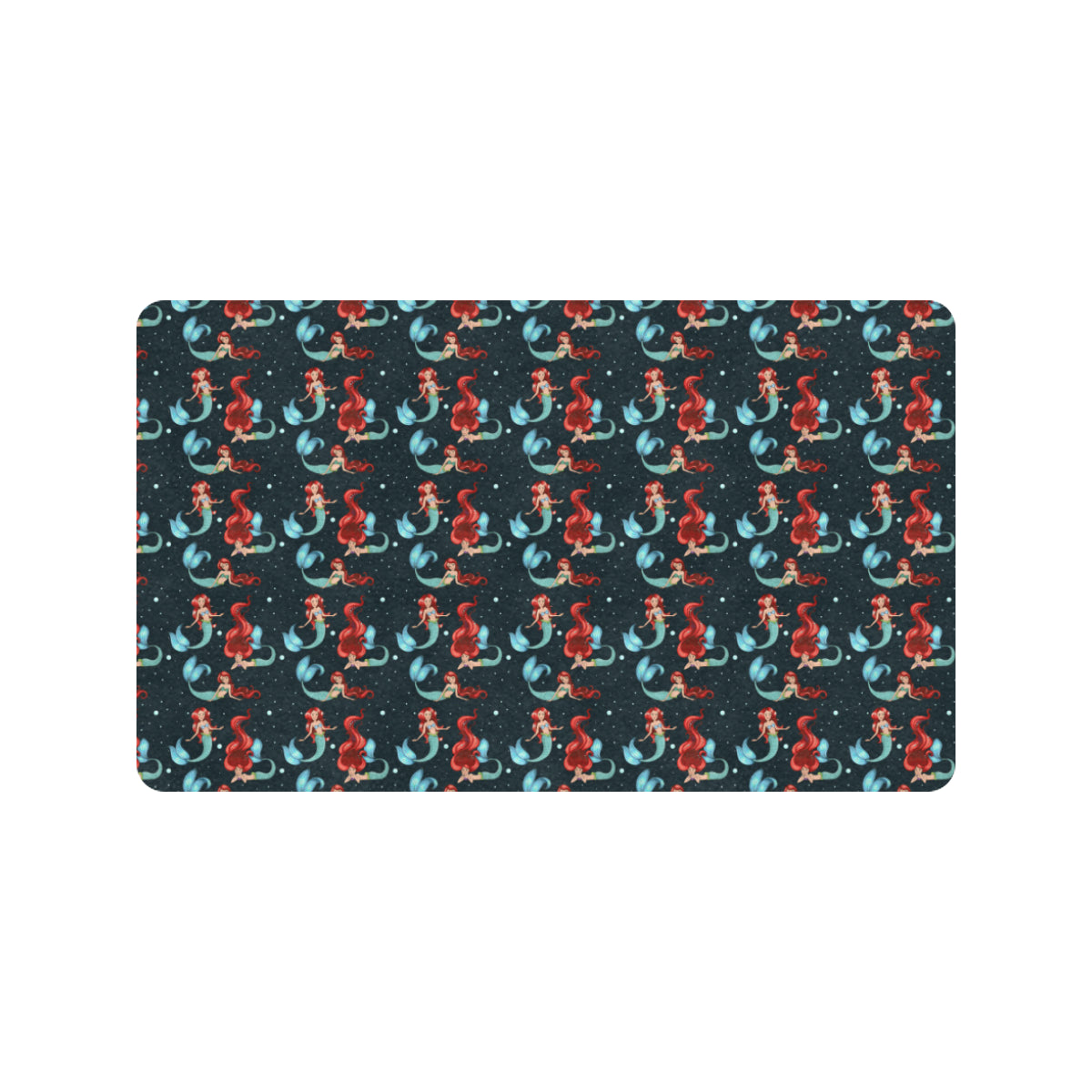 Mermaid Girl Themed Design Print Rubber Doormat