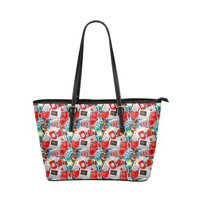 Phlebotomist Medical Themed Leather Tote Bag