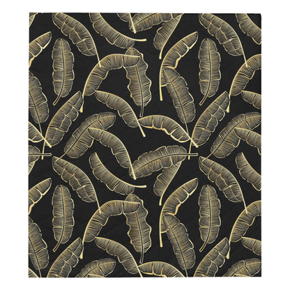 Banana Leaf Pattern Print Design BL07 Premium Quilt