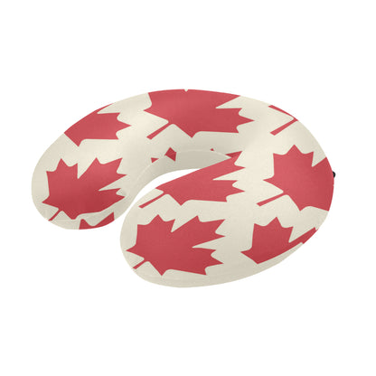 Maple Leaf Pattern Print Design 03 U-Shaped Travel Neck Pillow
