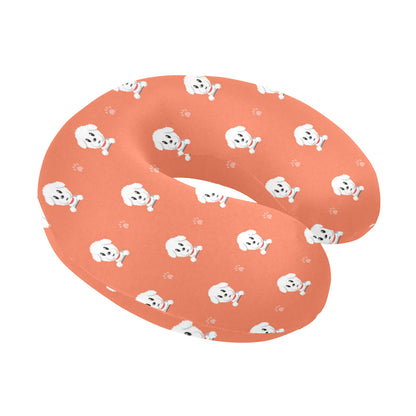Bichons Frise Pattern Print Design 02 U-Shaped Travel Neck Pillow