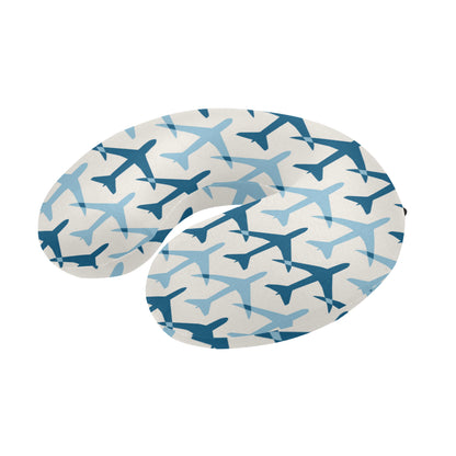 Airplane Pattern Print Design 04 U-Shaped Travel Neck Pillow