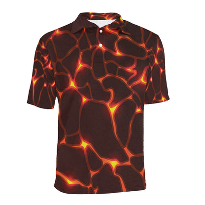 Lava Pattern Print Design 02 Men Polo Shirt