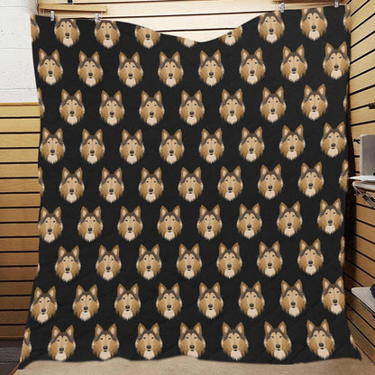Collies Pattern Print Design 01 Premium Quilt