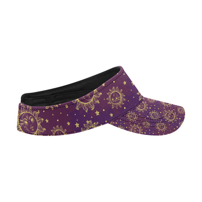 Sun Moon Star Design Themed Print Unisex Sun Visor