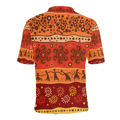 African Pattern Print Design 04 Men Polo Shirt