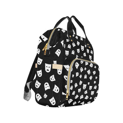 Acting Mask Pattern Print Design 03 Diaper Bag Backpack
