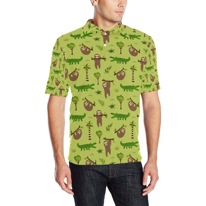 Alligator Pattern Print Design 04 Men Polo Shirt