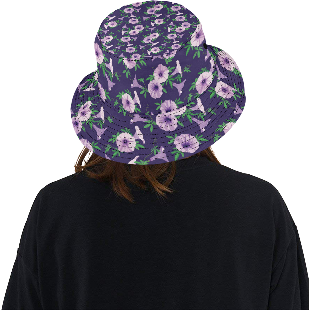 Morning Glory Pattern Print Design MG01 Unisex Bucket Hat