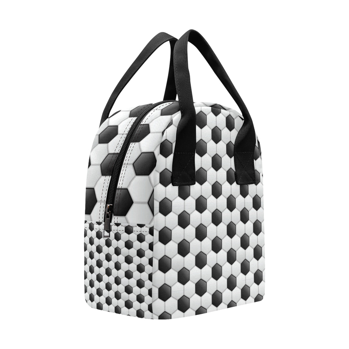 Soccer Ball Texture Print Pattern Insulated Lunch Bag