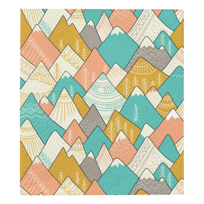 Mountain Pattern Print Design 02 Premium Quilt