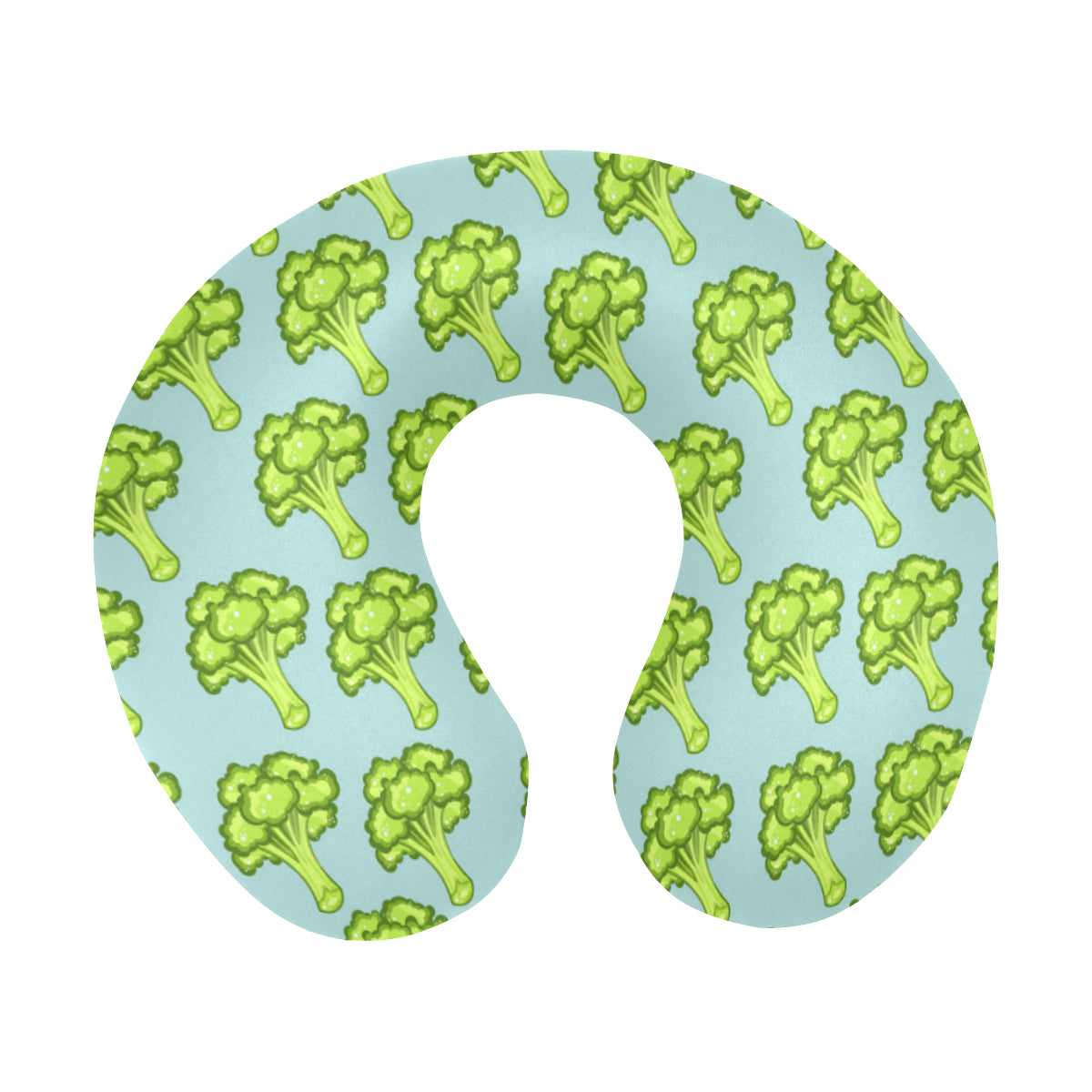 Broccoli Pattern Print Design 02 U-Shaped Travel Neck Pillow
