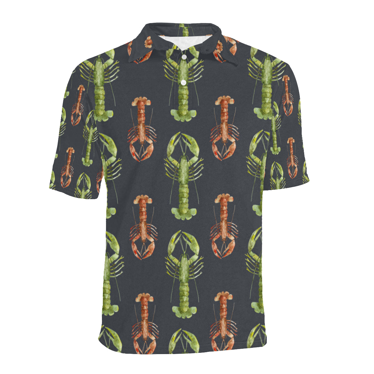 Lobster Pattern Print Design 01 Men Polo Shirt