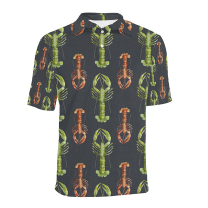 Lobster Pattern Print Design 01 Men Polo Shirt