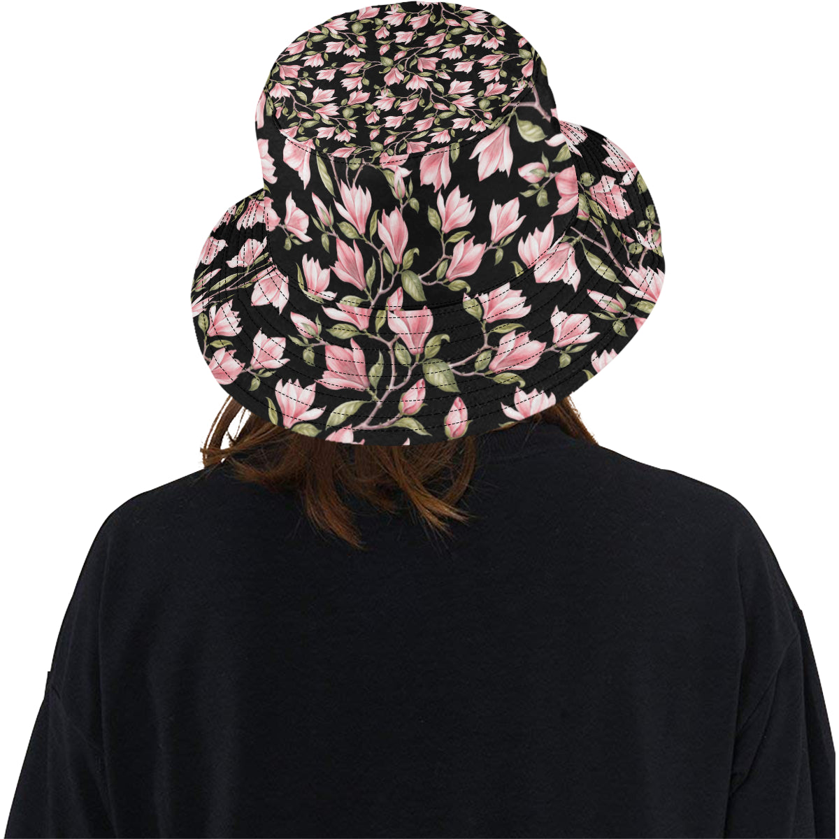Magnolia Pattern Print Design MAG03 Unisex Bucket Hat