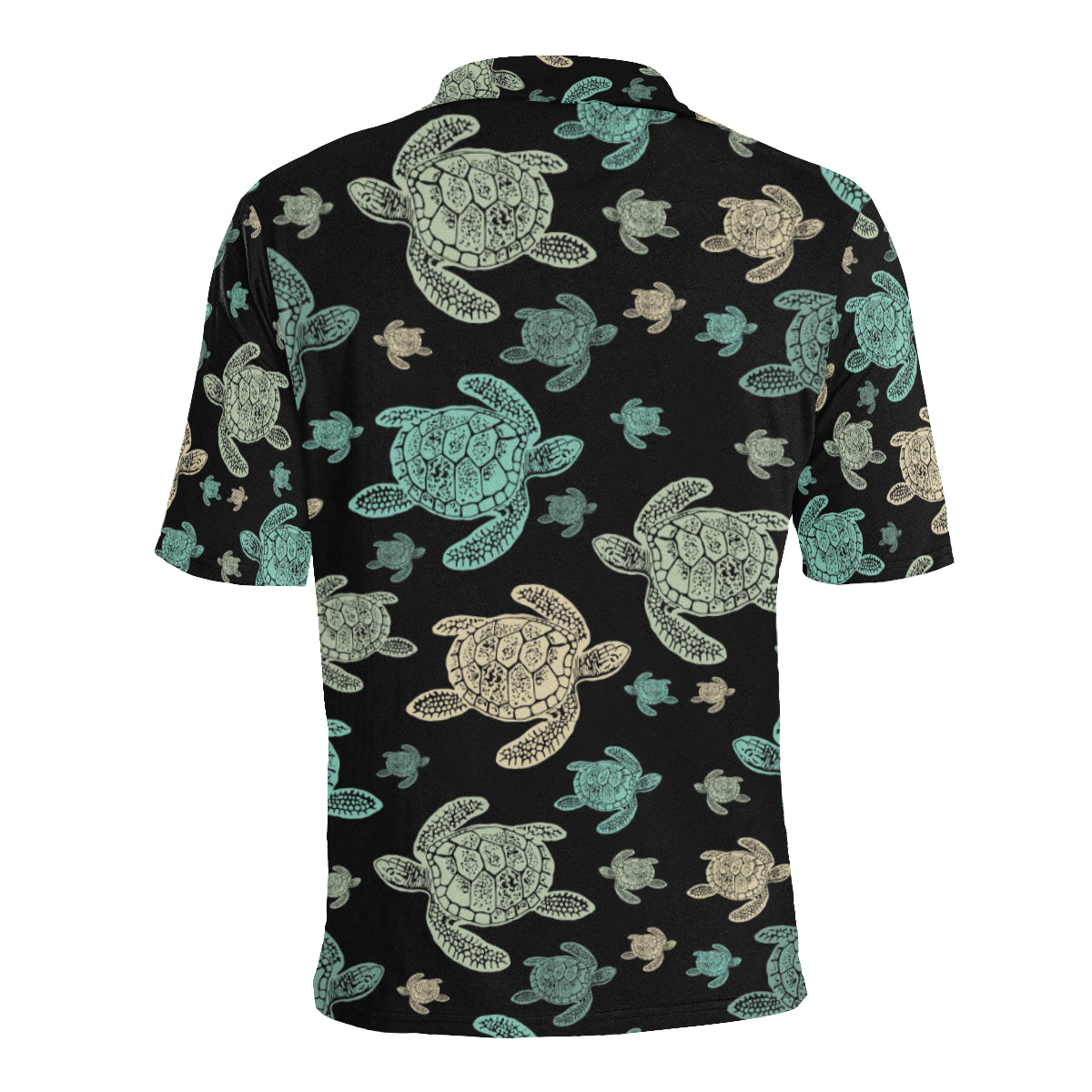 Sea Turtle Stamp Pattern Men Polo Shirt