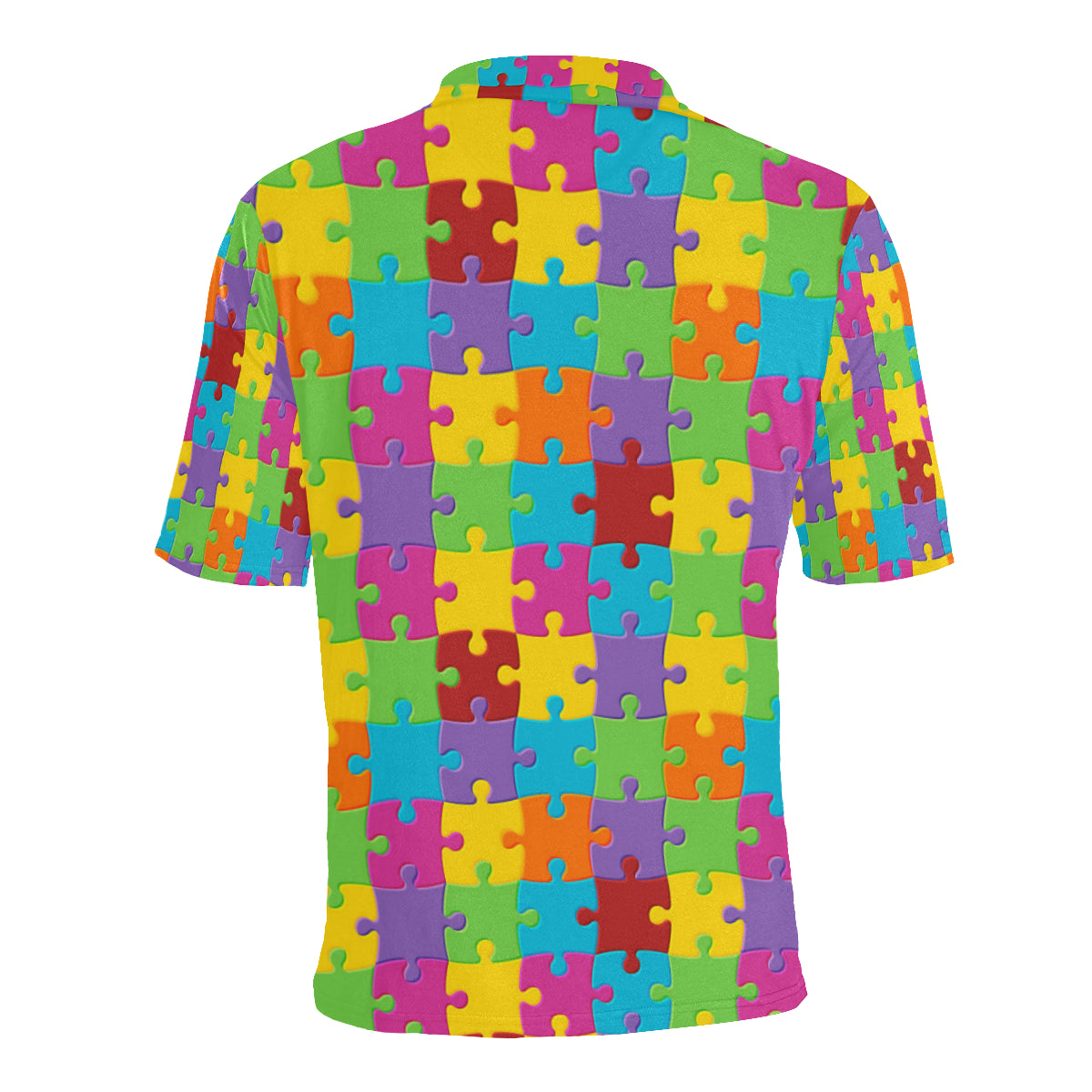 Autism Awareness Pattern Print Design 02 Men Polo Shirt