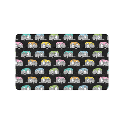 Camper Pattern Camping Themed No 2 Print Rubber Doormat