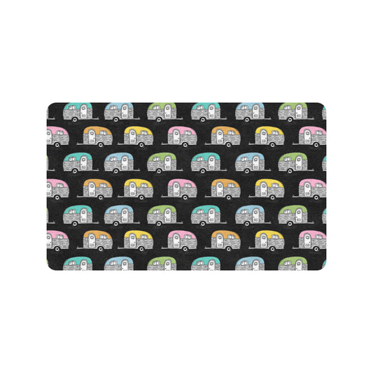 Camper Pattern Camping Themed No 2 Print Rubber Doormat