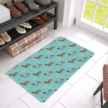 Dachshund Paw Decorative Print Pattern Rubber Doormat