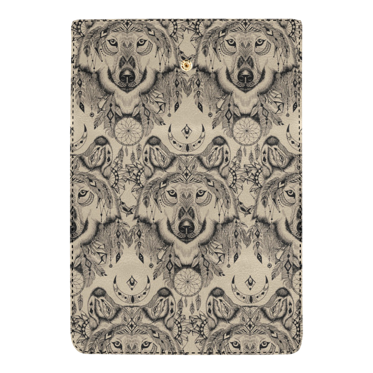 Indian Boho Wolf Women's Trifold Wallet