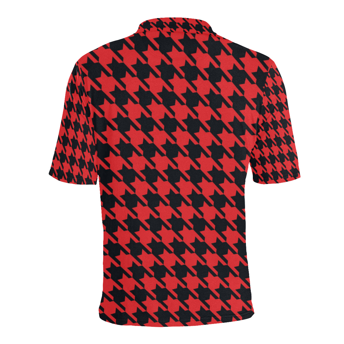Houndstooth Red Pattern Print Design 03 Men Polo Shirt