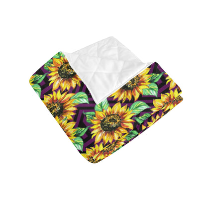 Sunflower Pattern Print Design SF012 Premium Quilt