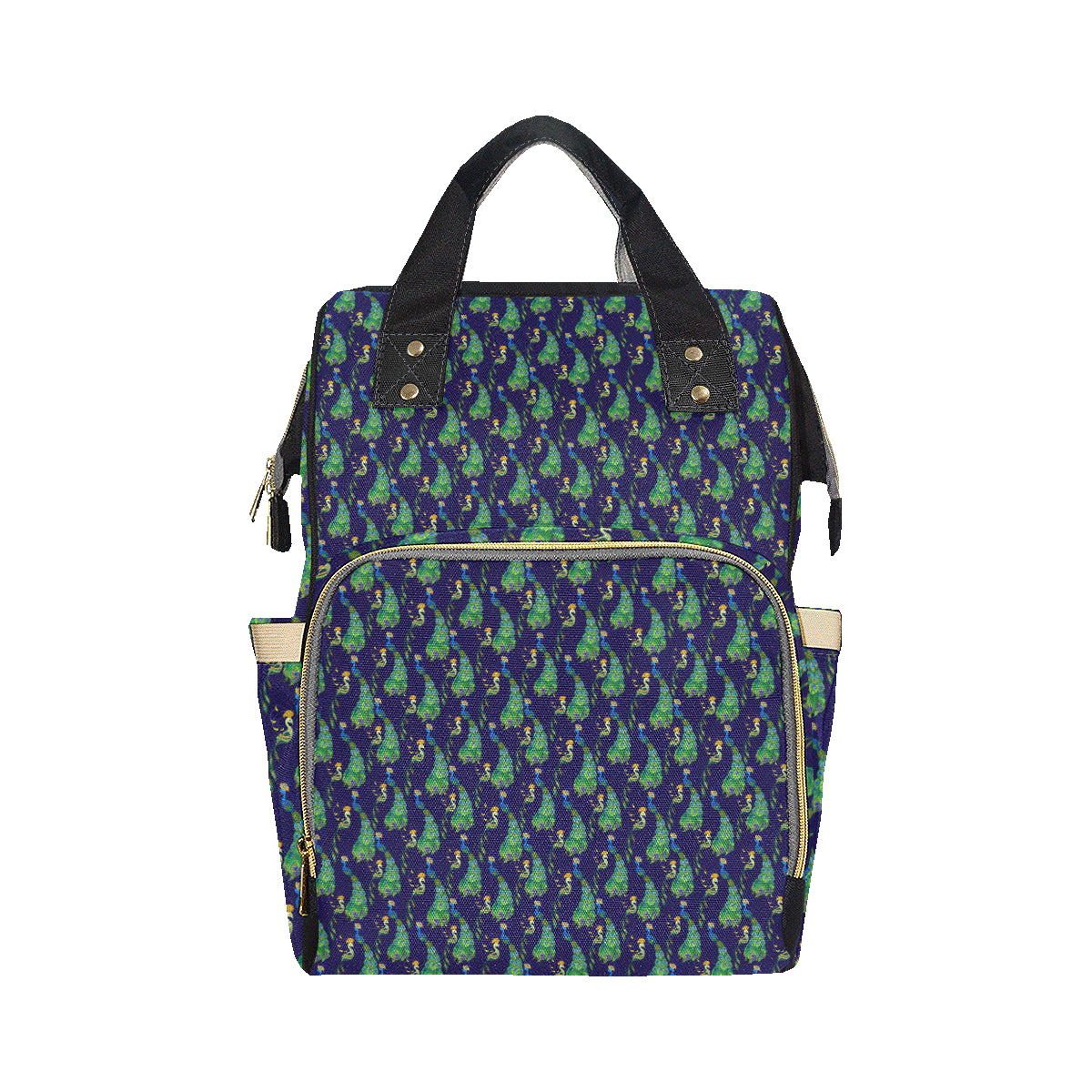Peacock Art Design Print Diaper Bag Backpack