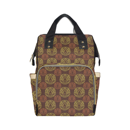 Lion Pattern Print Design 04 Diaper Bag Backpack