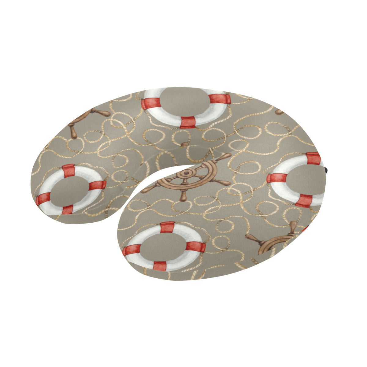 Nautical Pattern Print Design A02 U-Shaped Travel Neck Pillow