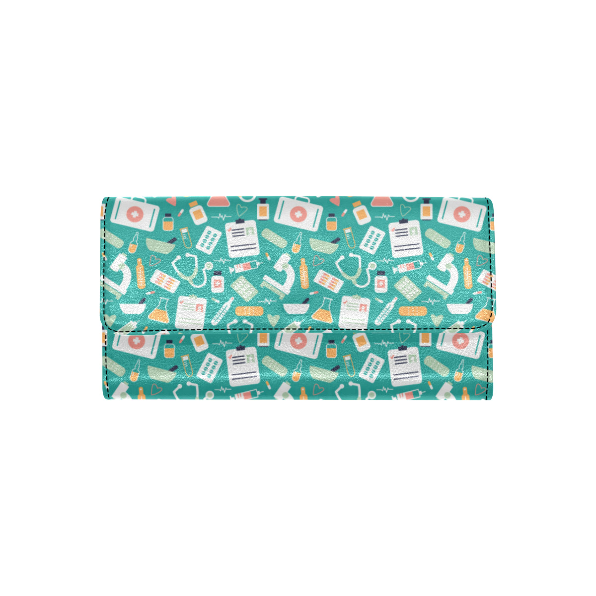Medical Pattern Print Design 03 Women's Trifold Wallet