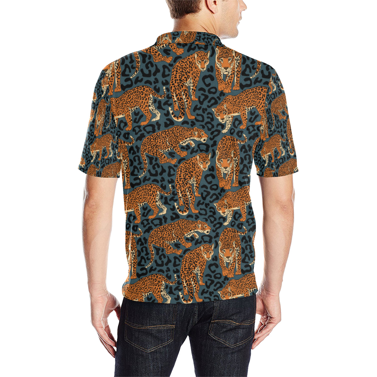 Jaguar Pattern Print Design 04 Men Polo Shirt