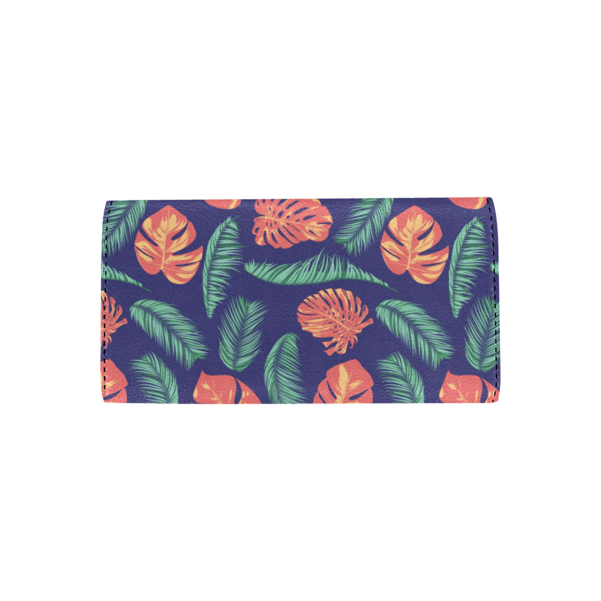 Palm Leaves Pattern Print Design PL011 Women's Trifold Wallet