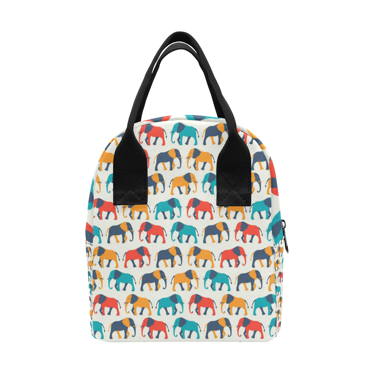 Elephant Colorful Print Pattern Insulated Lunch Bag