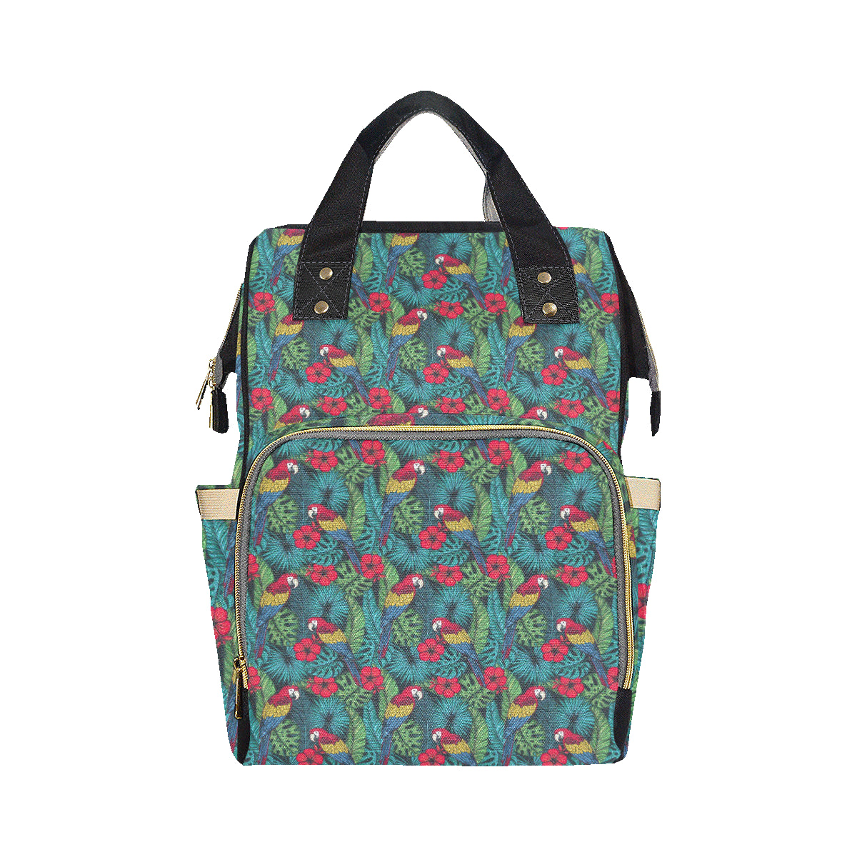 Parrot Pattern Print Design A05 Diaper Bag Backpack