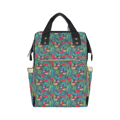 Parrot Pattern Print Design A05 Diaper Bag Backpack