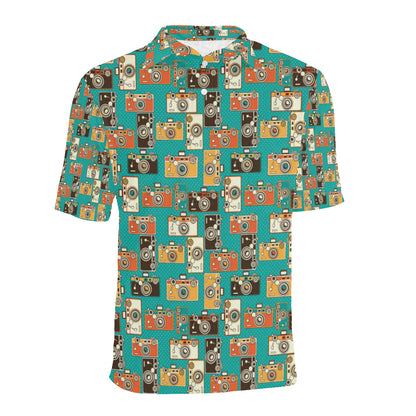 Camera Pattern Print Design 02 Men Polo Shirt