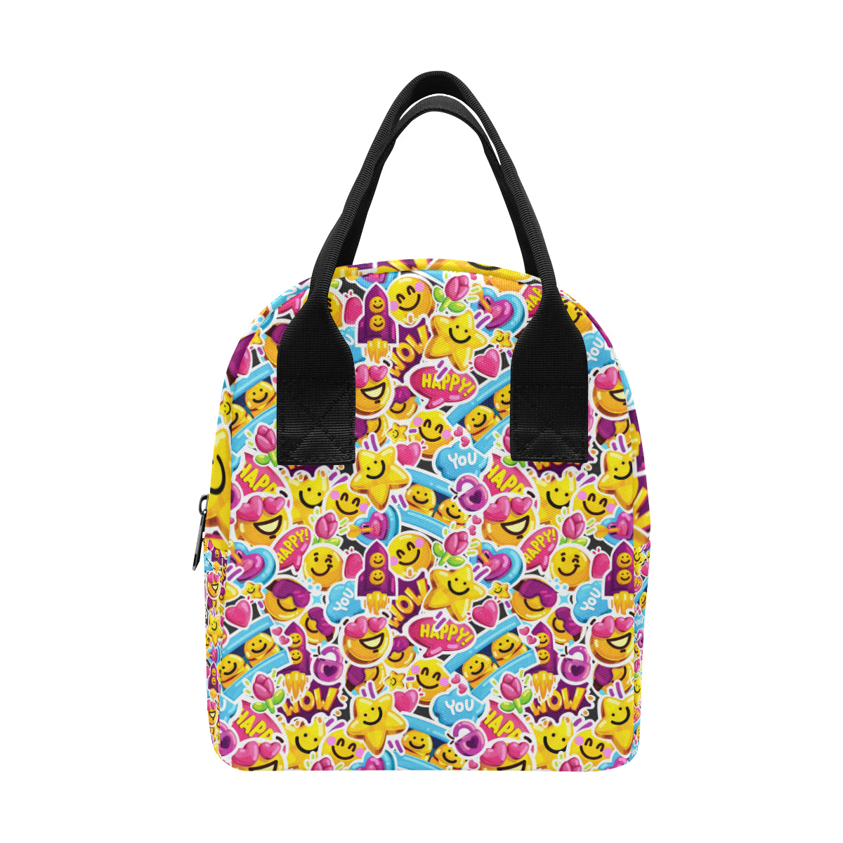 Emoji Sticker Print Pattern Insulated Lunch Bag